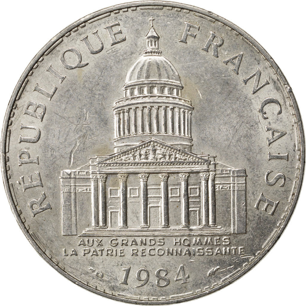 FRANCE, Panthéon, 100 Francs, 1984, Paris, KM #951.1, AU(55-58), Silver, Gadoury