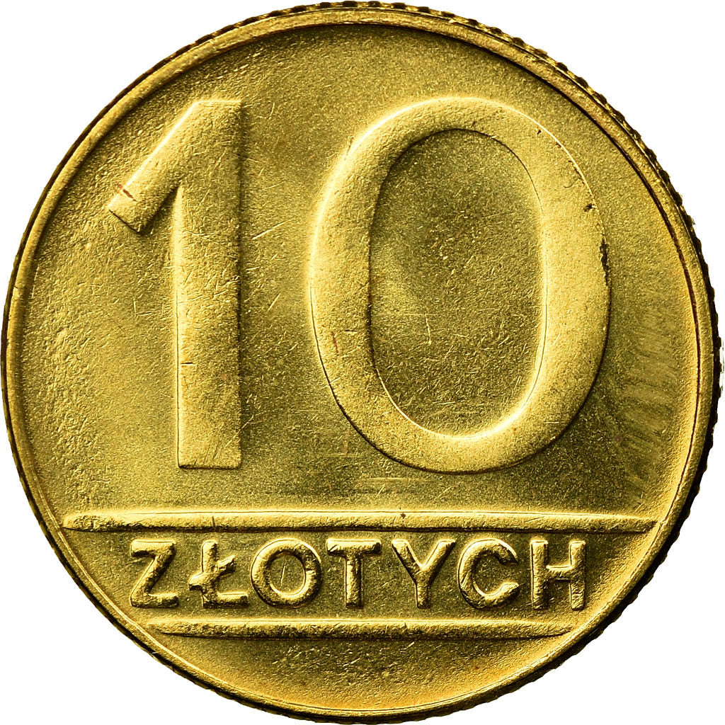 Munten, Polen, 10 Zlotych, 1989, Warsaw, PR, Tin, KM:152.2