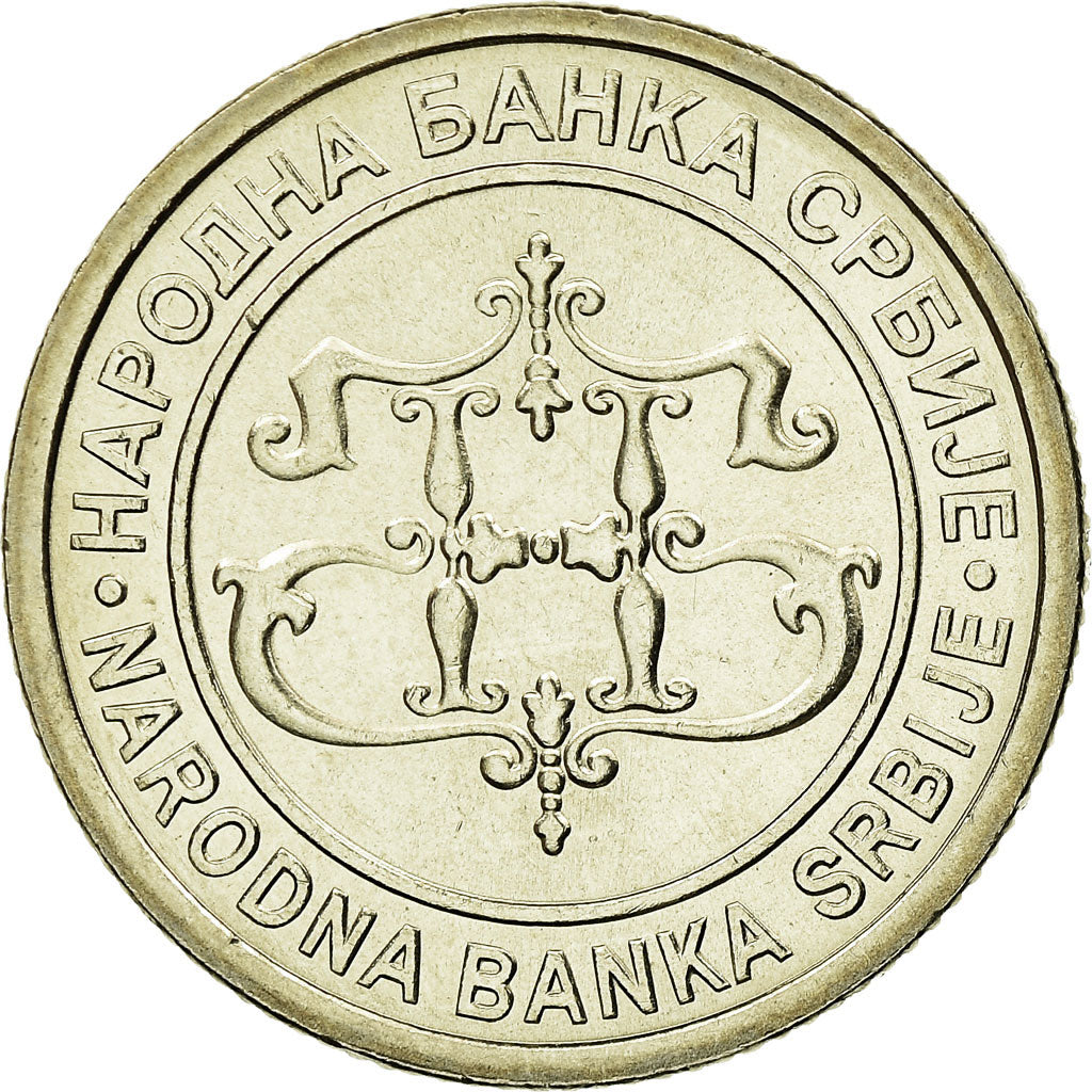 Coin, Serbia, 2 Dinara, 2003, MS(63), Copper-Nickel-Zinc, KM:35