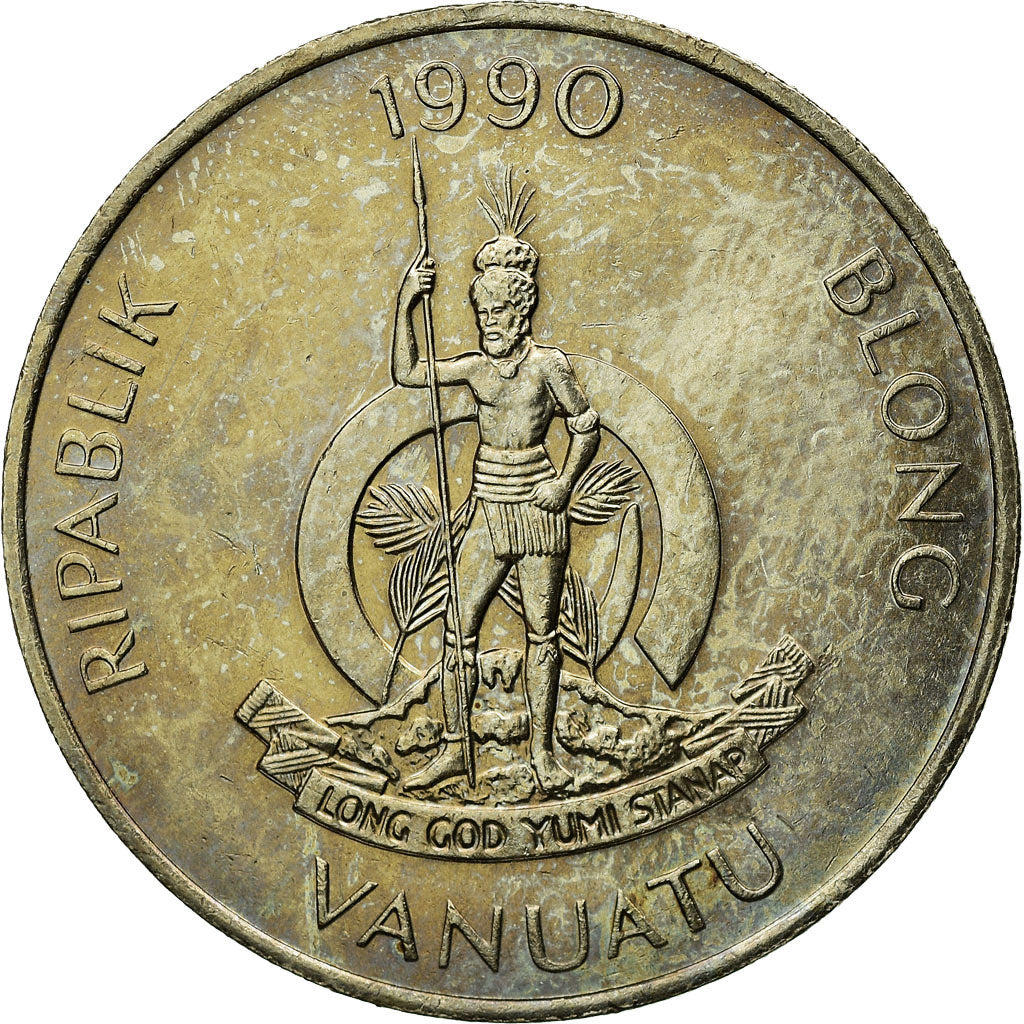 Coin, Vanuatu, 50 Vatu, 1990, British Royal Mint, EF(40-45), Copper-nickel, KM:8