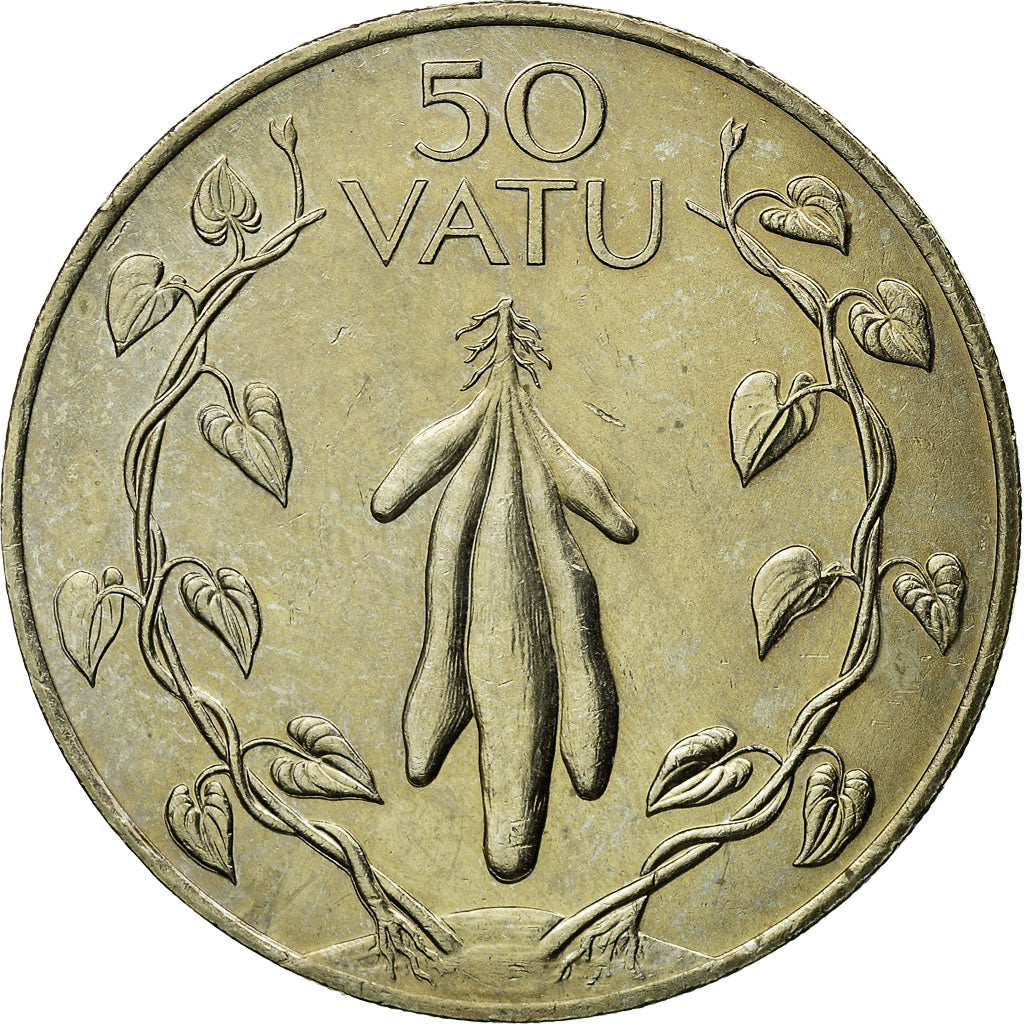 Coin, Vanuatu, 50 Vatu, 1990, British Royal Mint, EF(40-45), Copper-nickel, KM:8