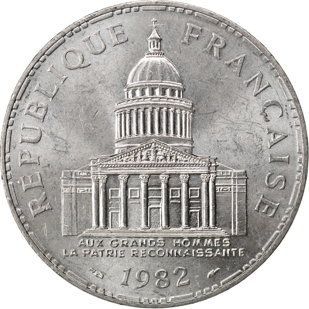 FRANCE, Panthéon, 100 Francs, 1982, Paris, KM #951.1, AU(55-58), Silver, Gadoury