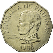 Coin, Philippines, 2 Piso, 1988, EF(40-45), Copper-nickel, KM:244