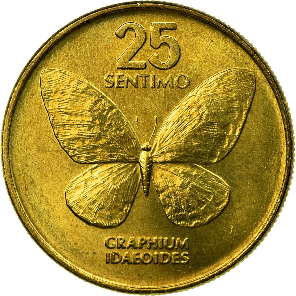 Coin, Philippines, 25 Sentimos, 1986, MS(63), Brass, KM:241.1