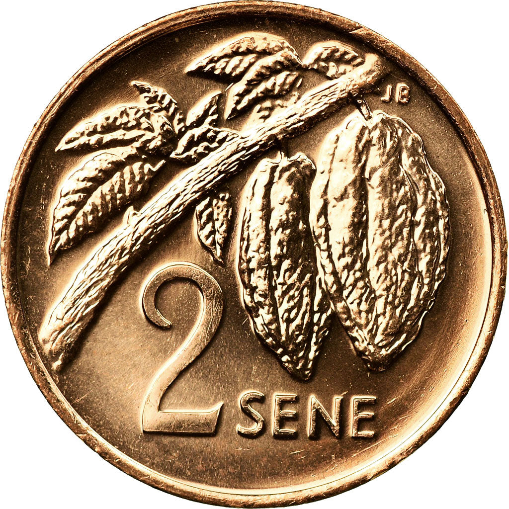 Coin, Samoa, 2 Sene, 1996, MS(63), Bronze, KM:13