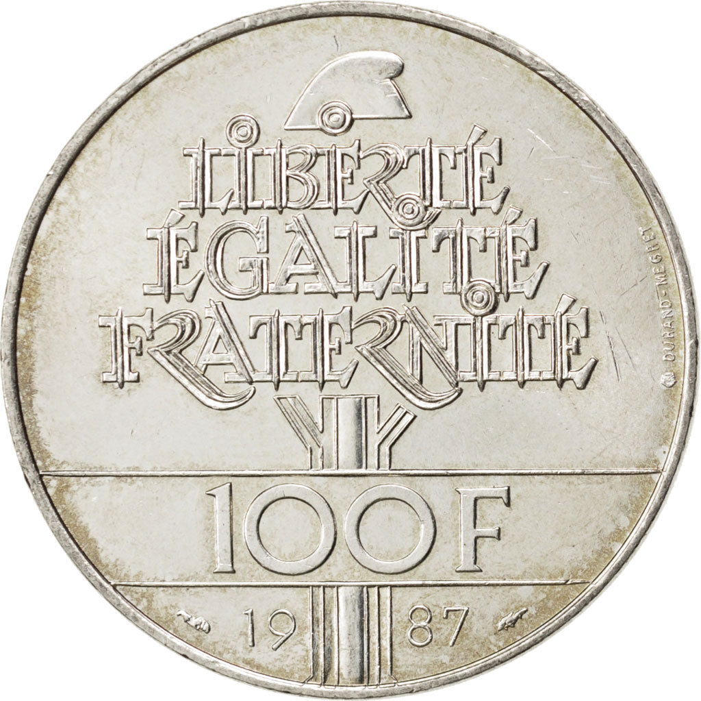 FRANCE, 100 Francs, 1987, AU(55-58), Silver, Gadoury #902, 14.97