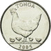 Coin, Tonga, King Taufa'ahau Tupou IV, 5 Seniti, 2005, MS(63), Nickel plated