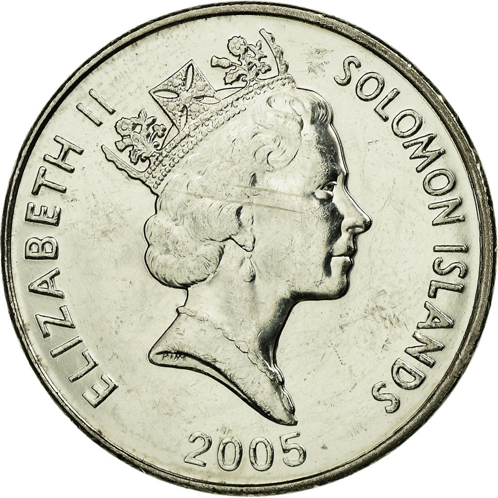 Coin, Solomon Islands, Elizabeth II, 20 Cents, 2005, EF(40-45), Nickel plated