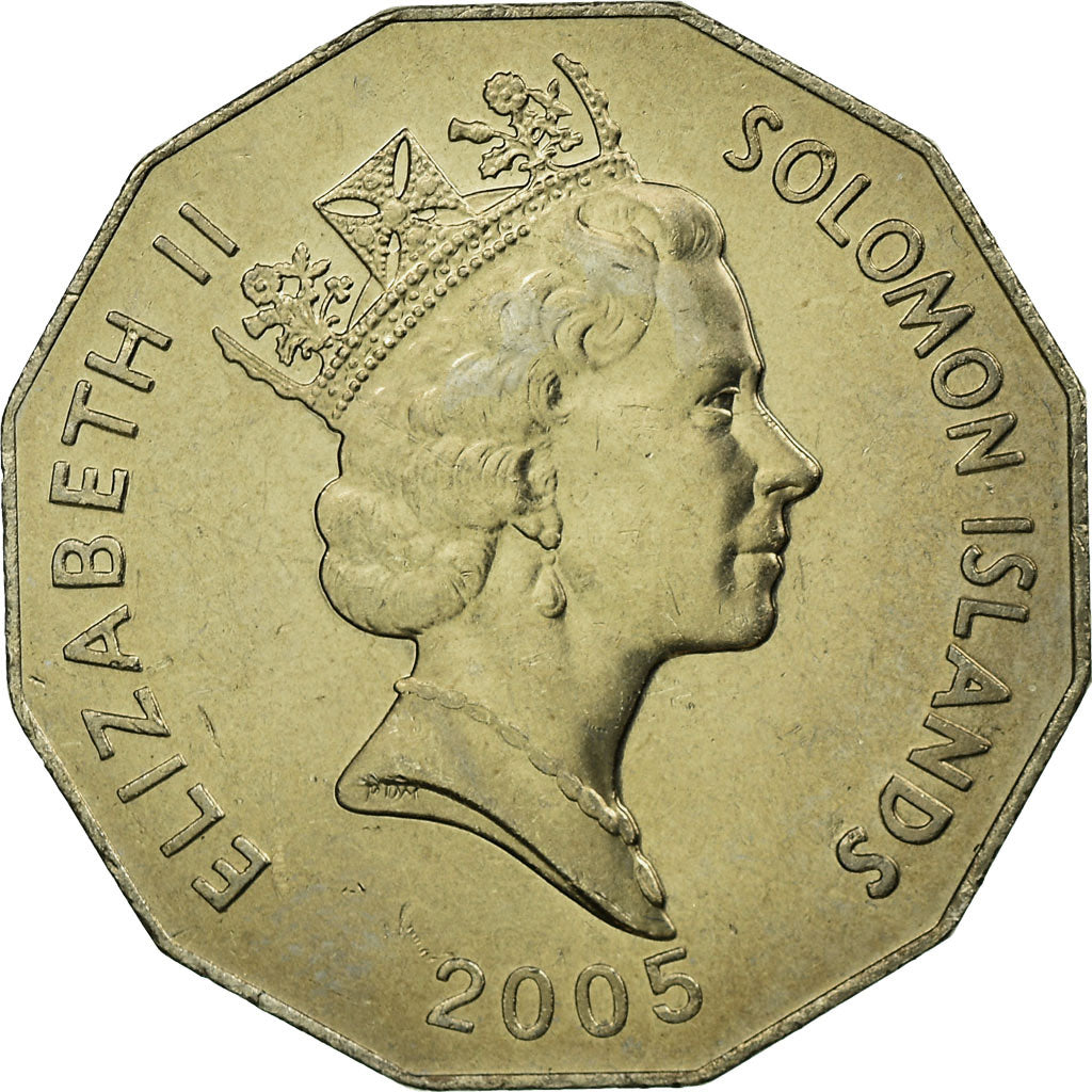 Coin, Solomon Islands, Elizabeth II, 50 Cents, 2005, EF(40-45), Copper-nickel