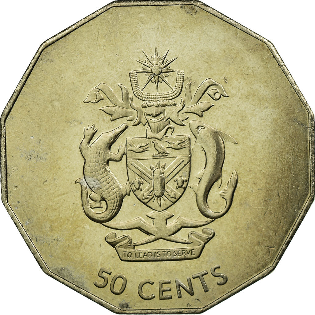 Coin, Solomon Islands, Elizabeth II, 50 Cents, 2005, EF(40-45), Copper-nickel
