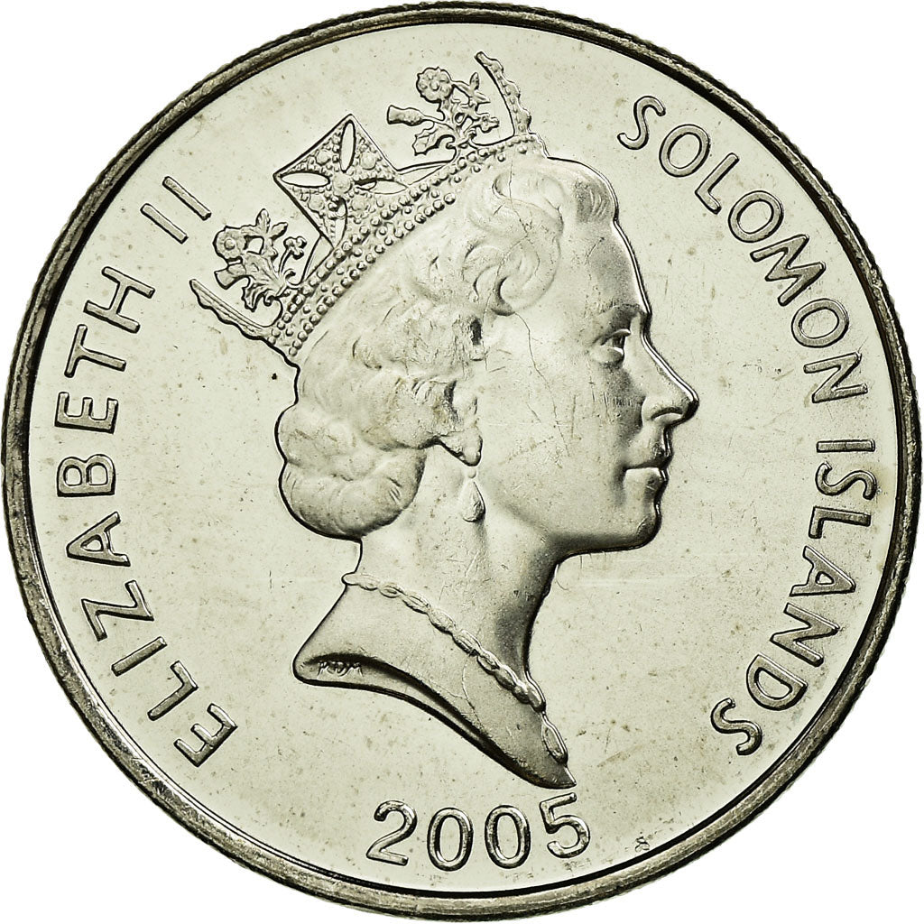 Coin, Solomon Islands, Elizabeth II, Ngorieru, 10 Cents, 2005, MS(63), Nickel