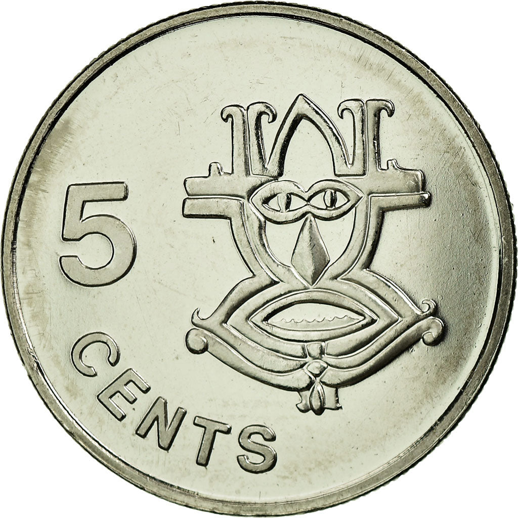 Coin, Solomon Islands, Elizabeth II, 5 Cents, 2005, MS(63), Nickel plated steel