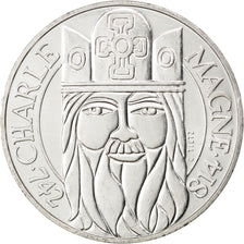 FRANCE, Charlemagne, 100 Francs, 1990, KM #982, AU(55-58), Silver, Gadoury...
