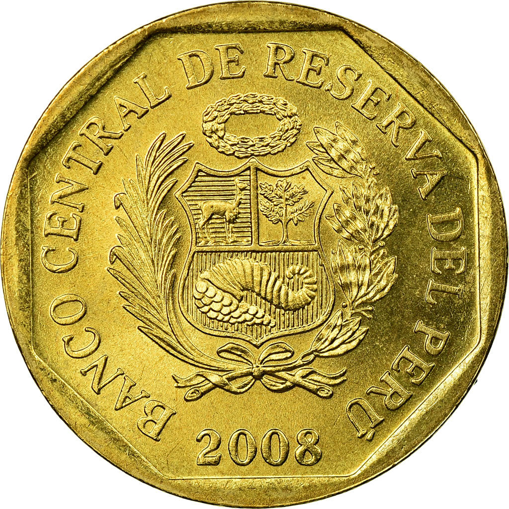 Moneta, Perù, 20 Centimos, 2008, Lima, SPL-, Ottone, KM:306.4