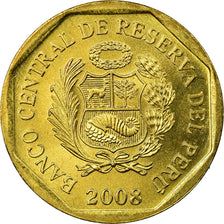 Moneta, Perù, 20 Centimos, 2008, Lima, SPL-, Ottone, KM:306.4
