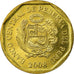 Moneta, Perù, 20 Centimos, 2008, Lima, SPL-, Ottone, KM:306.4