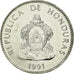 Moneda, Honduras, 50 Centavos, 1991, SC, Níquel chapado en acero, KM:84a.1