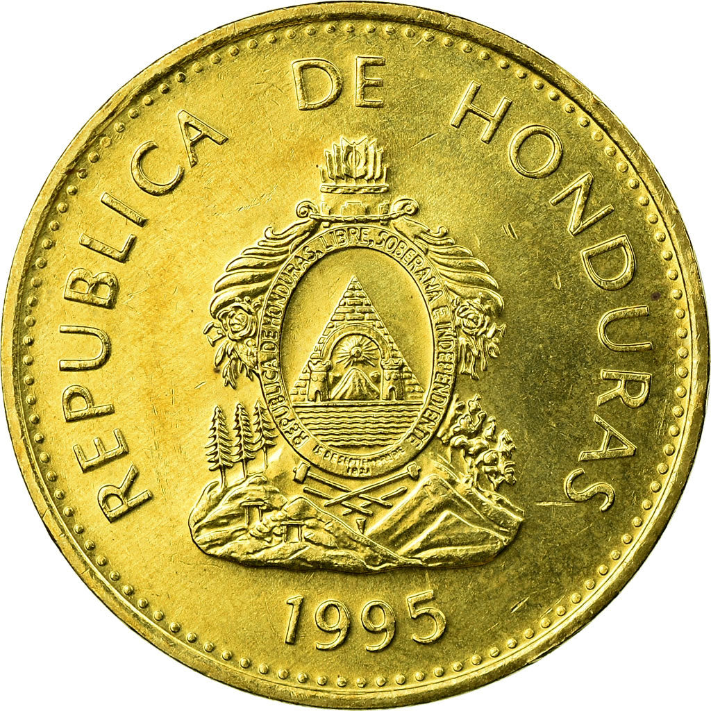Coin, Honduras, 10 Centavos, 1995, AU(55-58), Brass, KM:76.2a