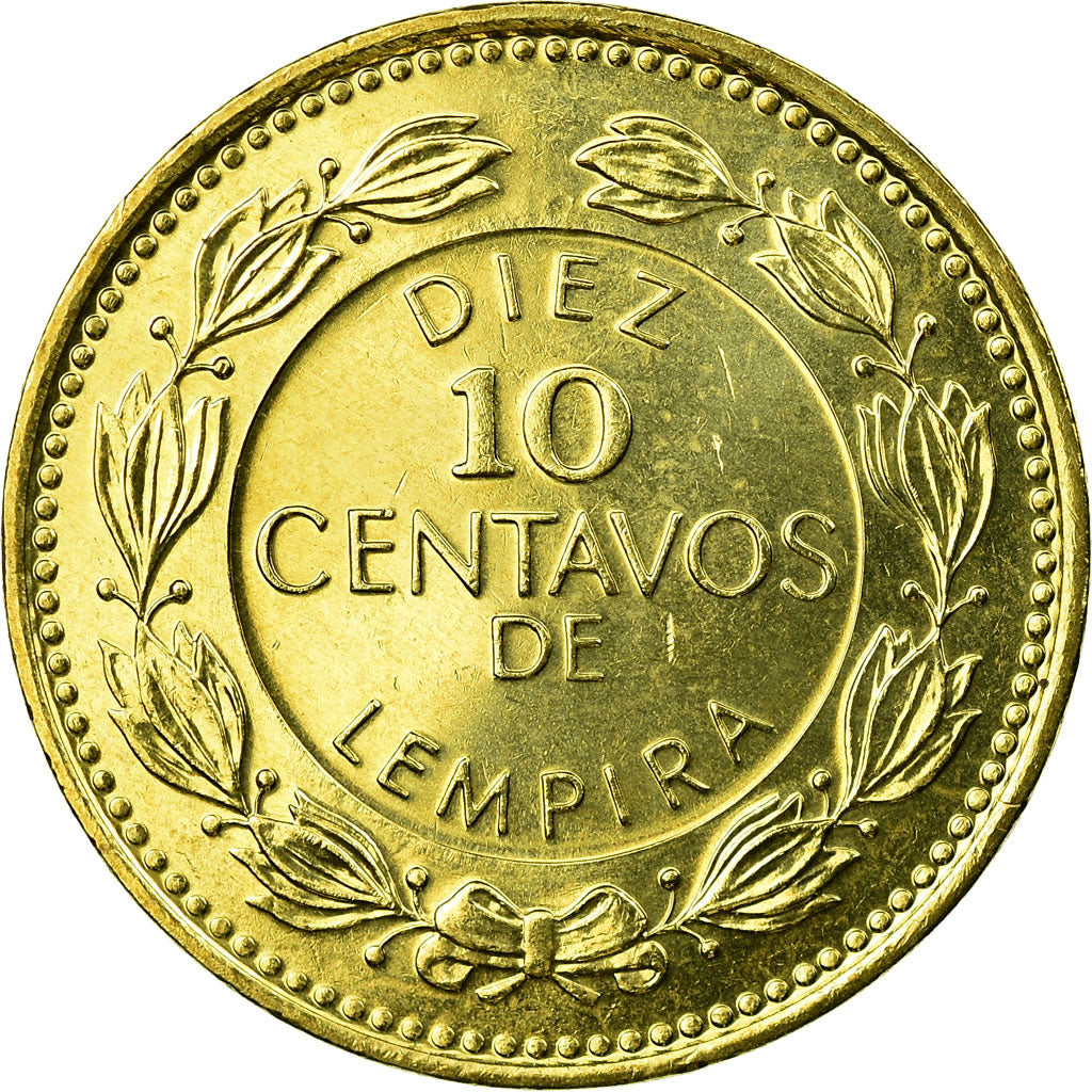 Coin, Honduras, 10 Centavos, 1995, AU(55-58), Brass, KM:76.2a