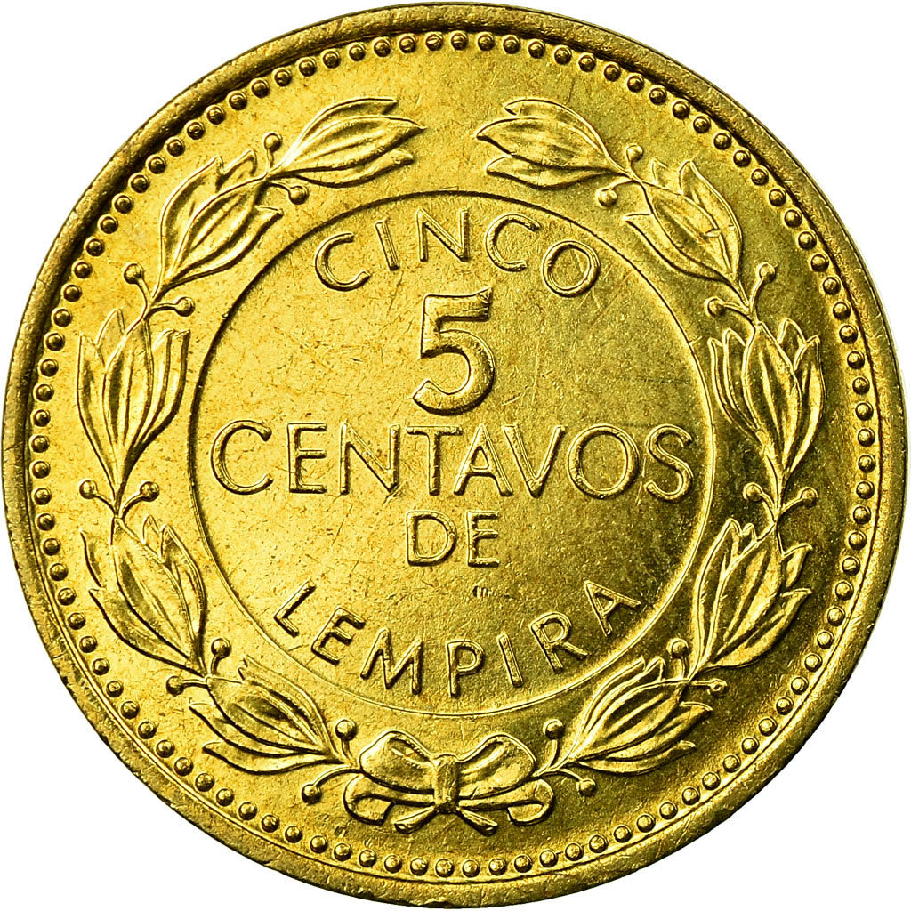 Coin, Honduras, 5 Centavos, 1995, AU(55-58), Brass, KM:72.4