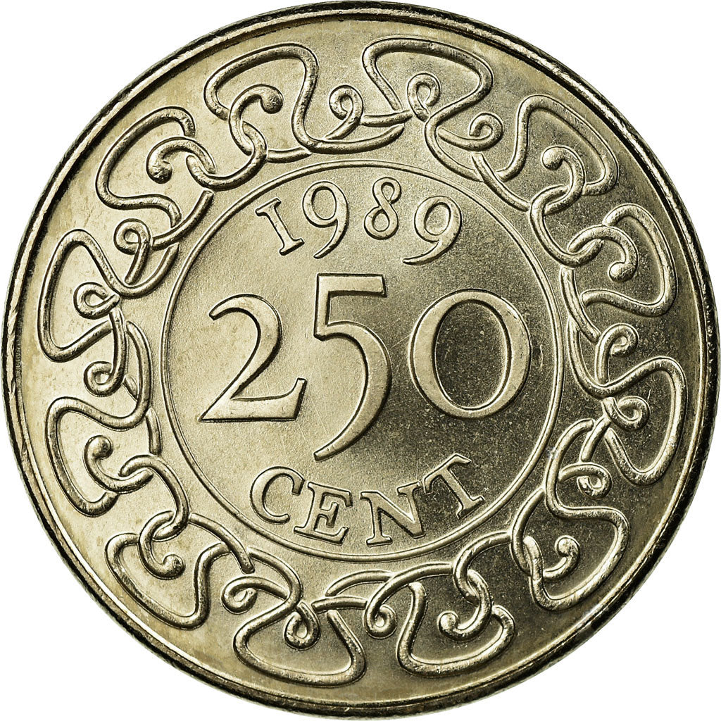 Coin, Surinam, 250 Cents, 1989, MS(63), Copper-nickel, KM:24