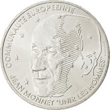 FRANCE, Jean Monnet, 100 Francs, 1992, KM #1120, AU(55-58), Silver, Gadoury...