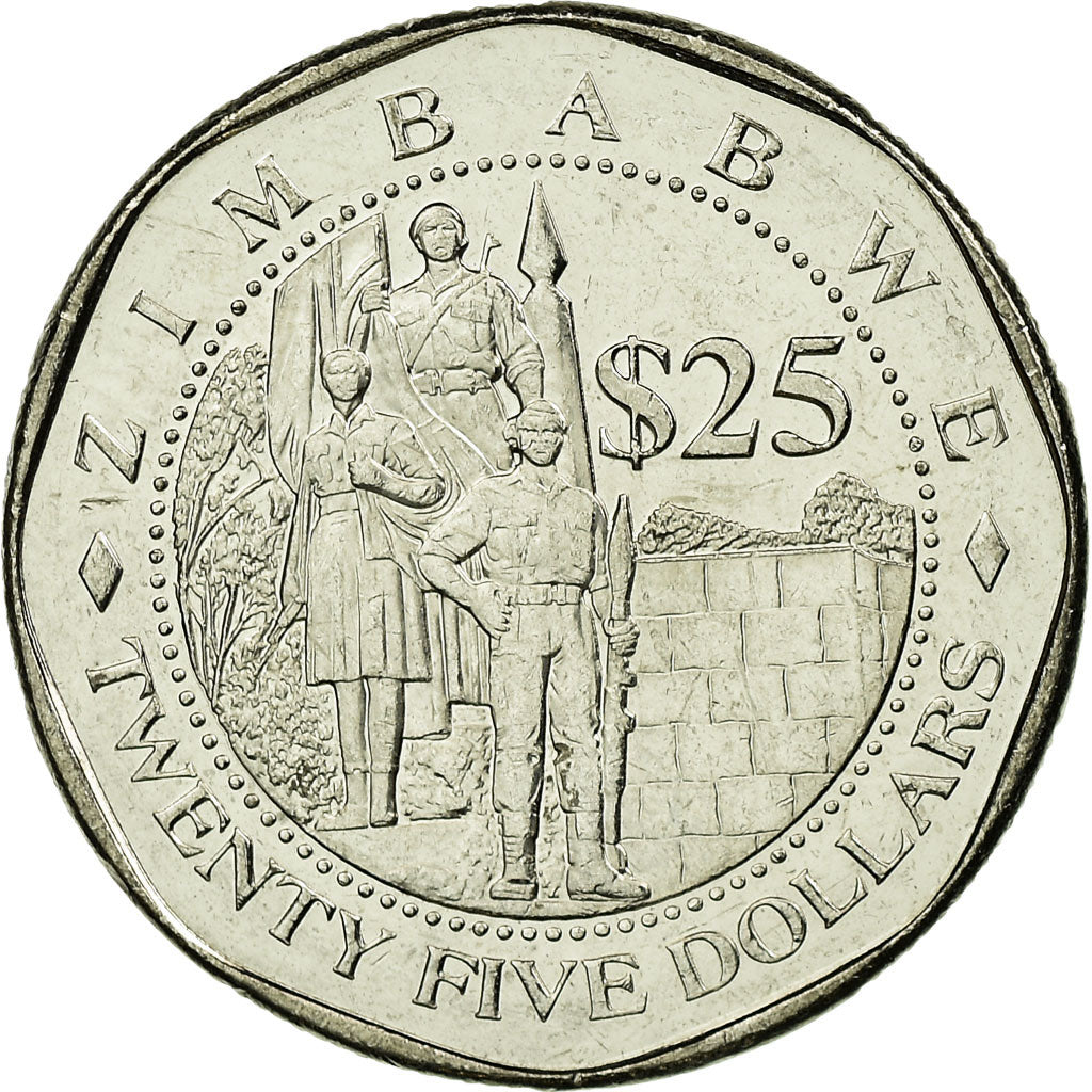 Coin, Zimbabwe, 25 Dollars, 2003, Harare, EF(40-45), Nickel plated steel, KM:15