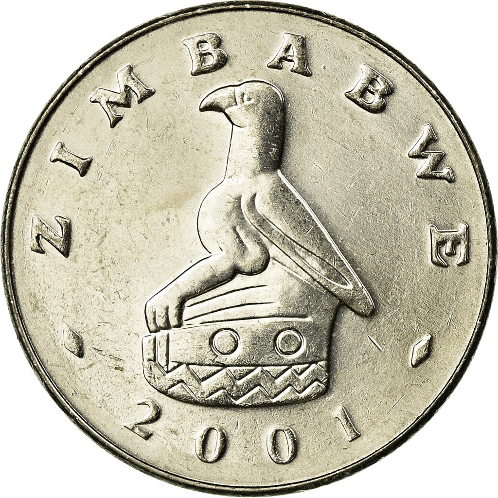 Coin, Zimbabwe, 50 Cents, 2001, Harare, EF(40-45), Nickel plated steel, KM:5a