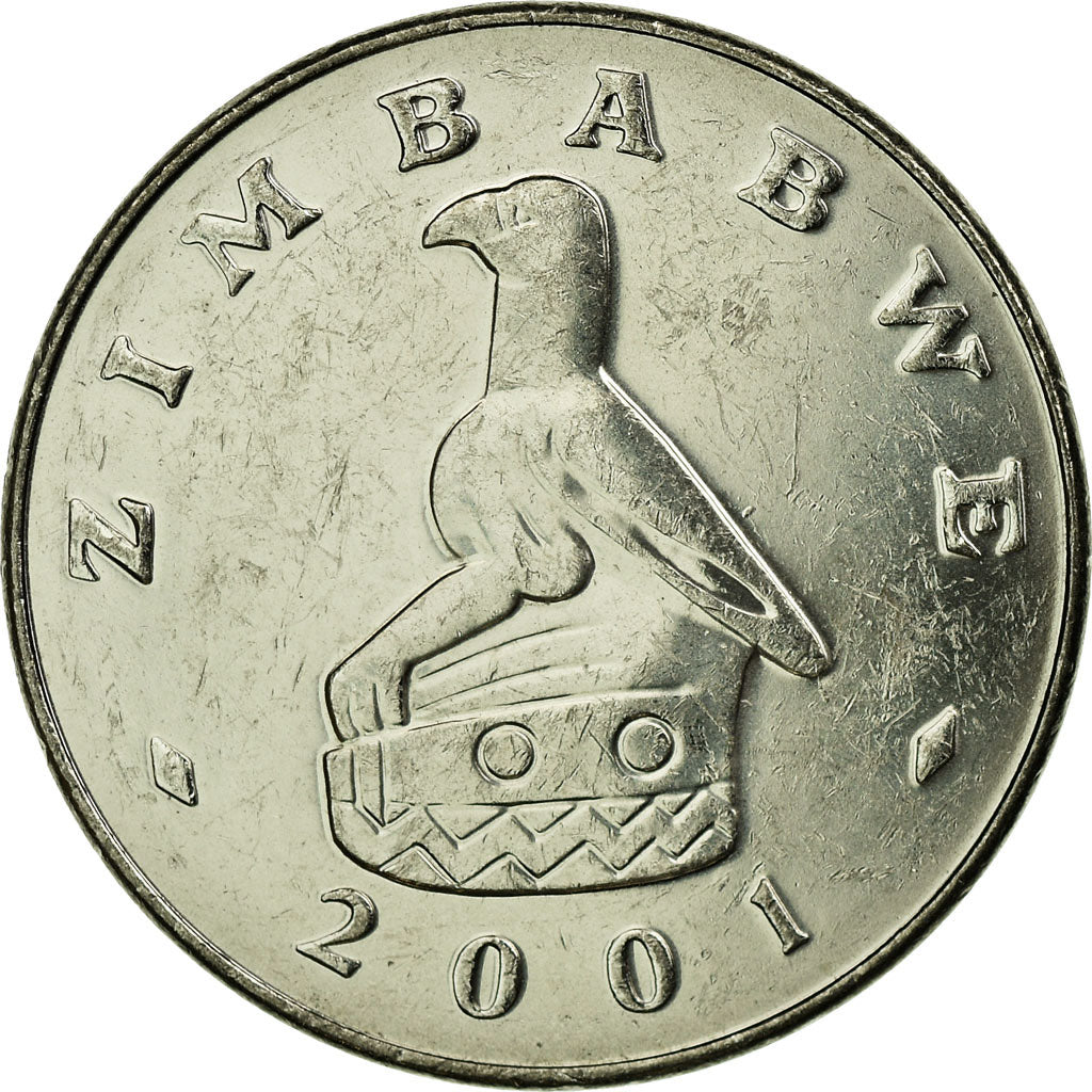 Coin, Zimbabwe, 20 Cents, 2001, Harare, EF(40-45), Nickel plated steel, KM:4a