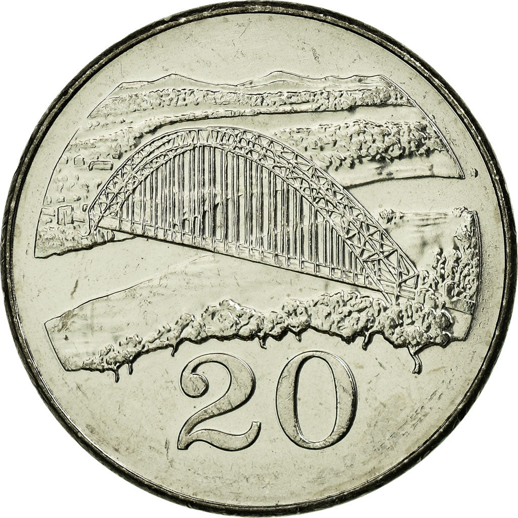 Coin, Zimbabwe, 20 Cents, 2001, Harare, EF(40-45), Nickel plated steel, KM:4a