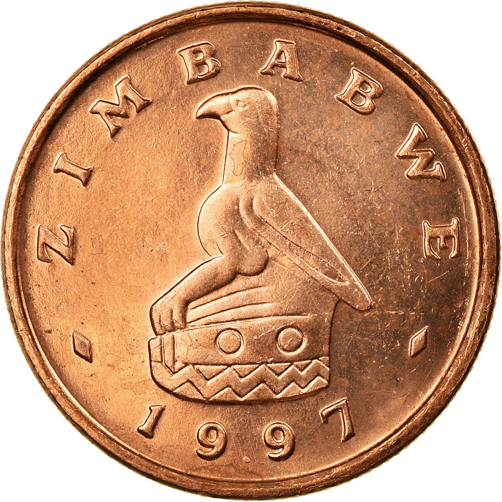 Coin, Zimbabwe, Cent, 1997, AU(55-58), Bronze Plated Steel, KM:1a