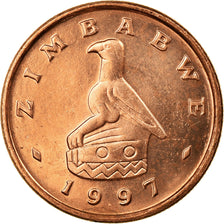 Coin, Zimbabwe, Cent, 1997, AU(55-58), Bronze Plated Steel, KM:1a