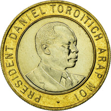 Coin, Kenya, 10 Shillings, 1995, British Royal Mint, AU(55-58), Bi-Metallic