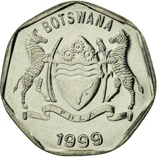 Coin, Botswana, 25 Thebe, 1999, British Royal Mint, AU(55-58), Nickel plated