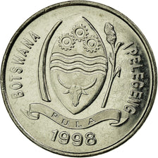 Coin, Botswana, 10 Thebe, 1998, British Royal Mint, AU(55-58), Nickel plated