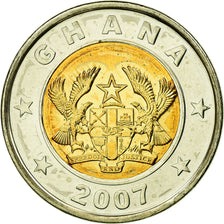 Coin, Ghana, Cedi, 2007, MS(63), Bi-Metallic, KM:42