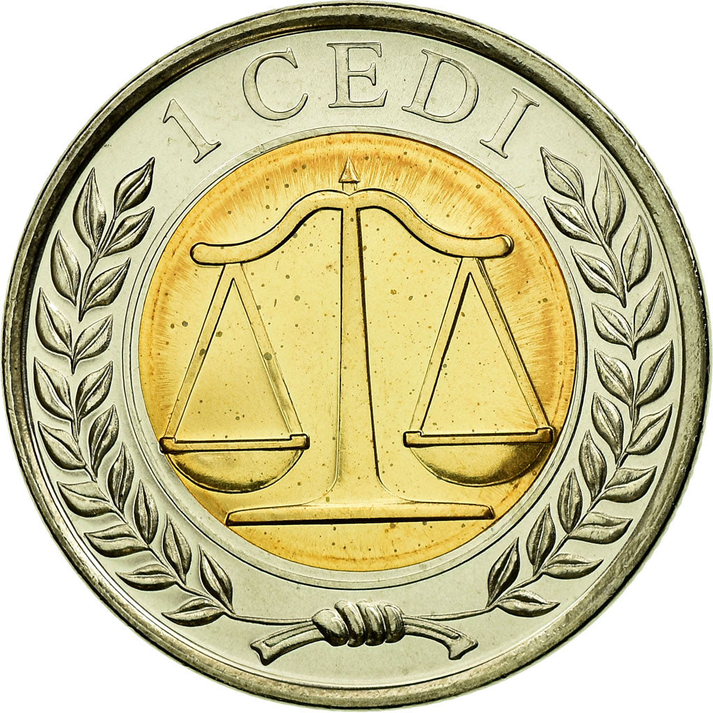Coin, Ghana, Cedi, 2007, MS(63), Bi-Metallic, KM:42