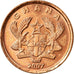 Coin, Ghana, Pesewa, 2007, AU(55-58), Copper Plated Steel, KM:37
