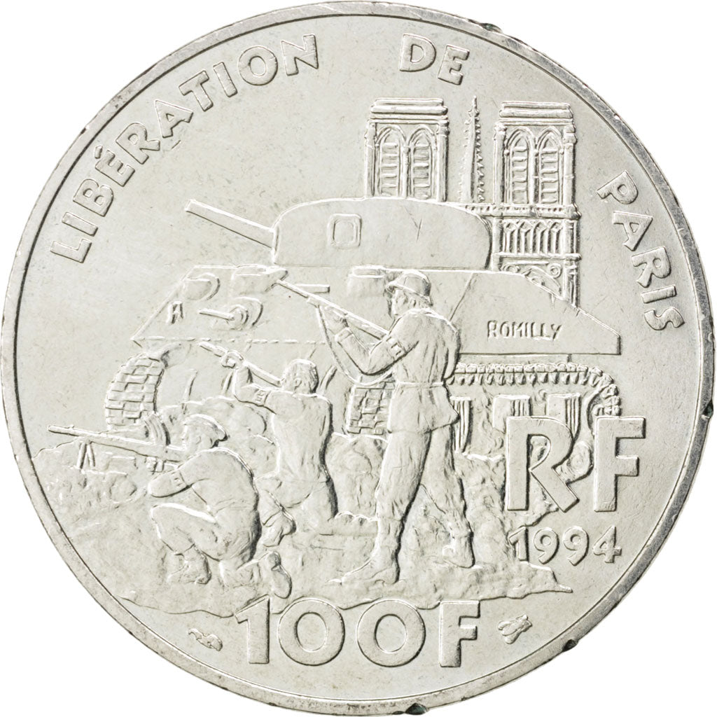FRANCE, Libération de Paris, 100 Francs, 1994, KM #1045.1, AU(55-58), Silver, 31