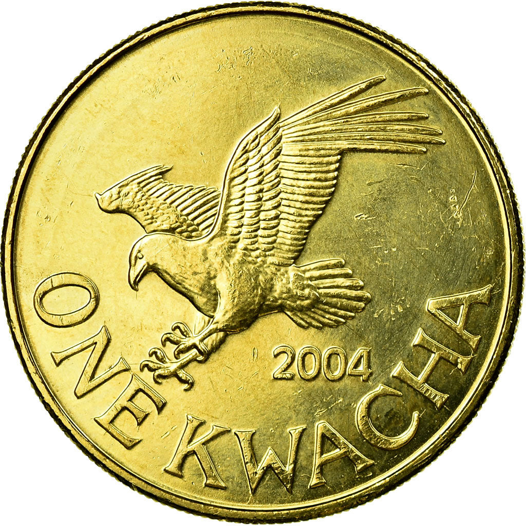 Coin, Malawi, Kwacha, 2004, AU(55-58), Brass plated steel, KM:65