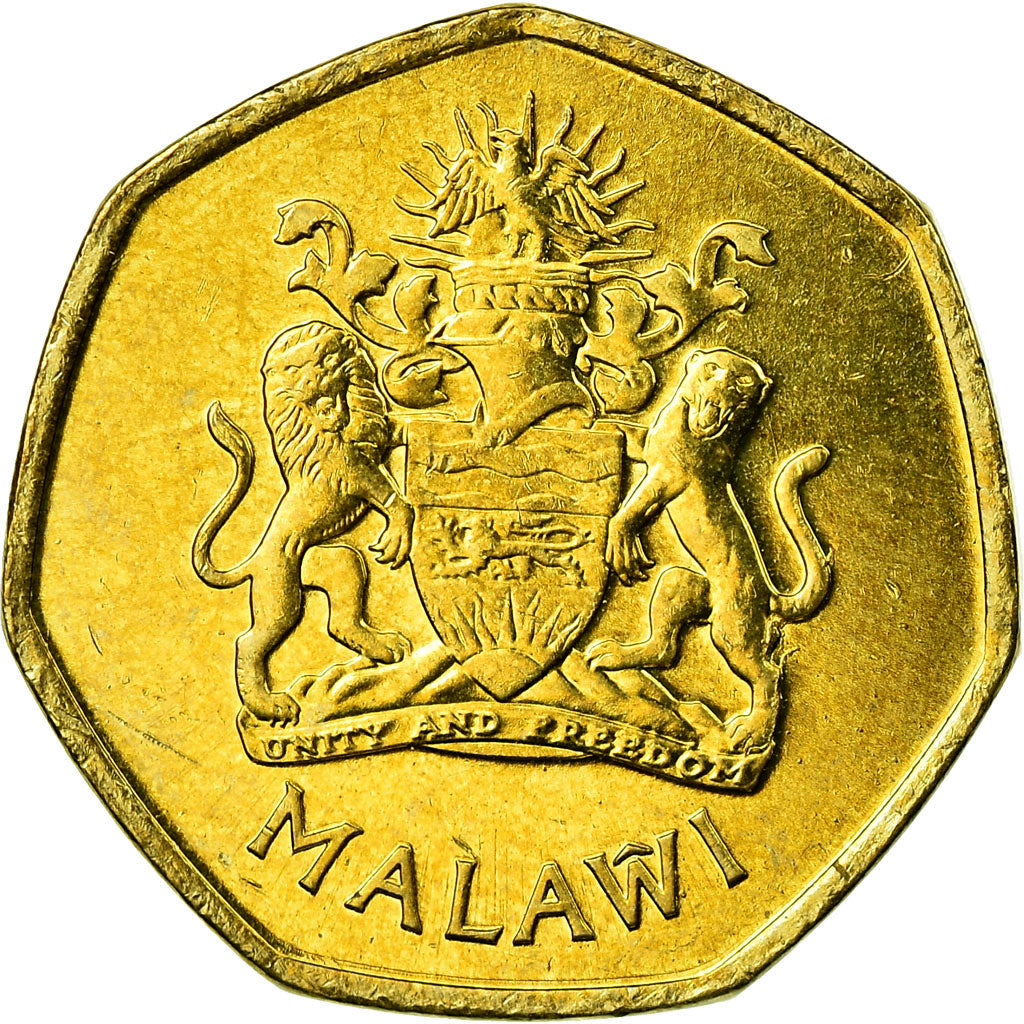 Coin, Malawi, 50 Tambala, 2004, AU(55-58), Brass plated steel, KM:66