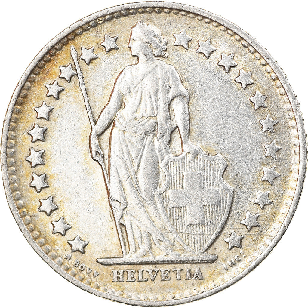 Coin, Switzerland, 1/2 Franc, 1950, Bern, MS(60-62), Silver, KM:23