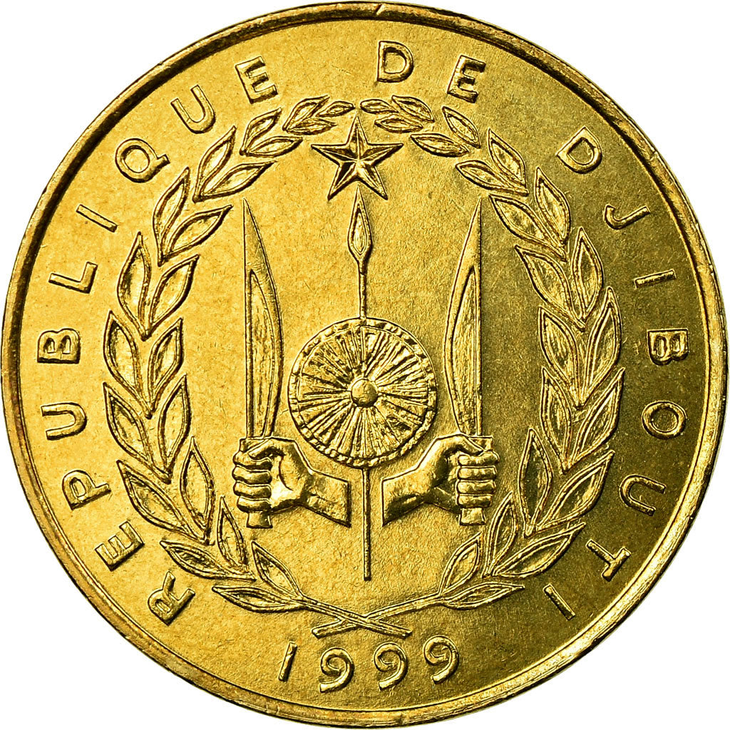 Coin, Djibouti, 20 Francs, 1999, Paris, EF(40-45), Aluminum-Bronze, KM:24