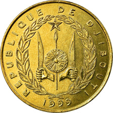 Coin, Djibouti, 20 Francs, 1999, Paris, EF(40-45), Aluminum-Bronze, KM:24