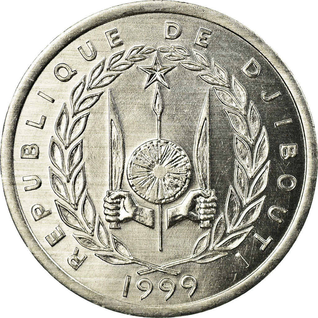 Coin, Djibouti, Franc, 1999, Paris, AU(55-58), Aluminum, KM:20