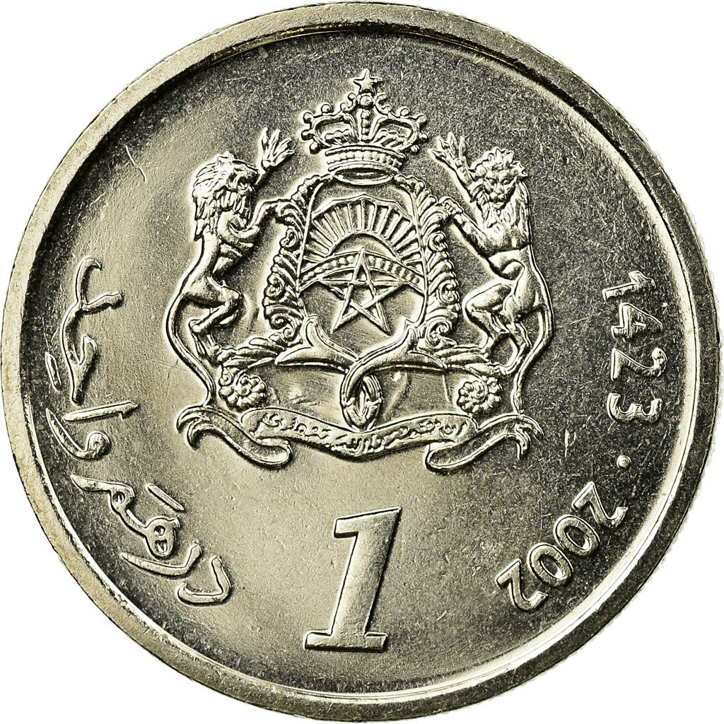 Moneda, Marruecos, Mohammed VI, Dirham, 2002/AH1423, Paris, EBC, Cobre -