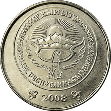 Coin, KYRGYZSTAN, Som, 2008, Paris, EF(40-45), Nickel plated steel, KM:14