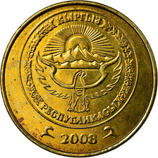 Moneta, Kirghizistan, 50 Tiyin, 2008, Paris, BB, Acciaio placcato ottone, KM:13