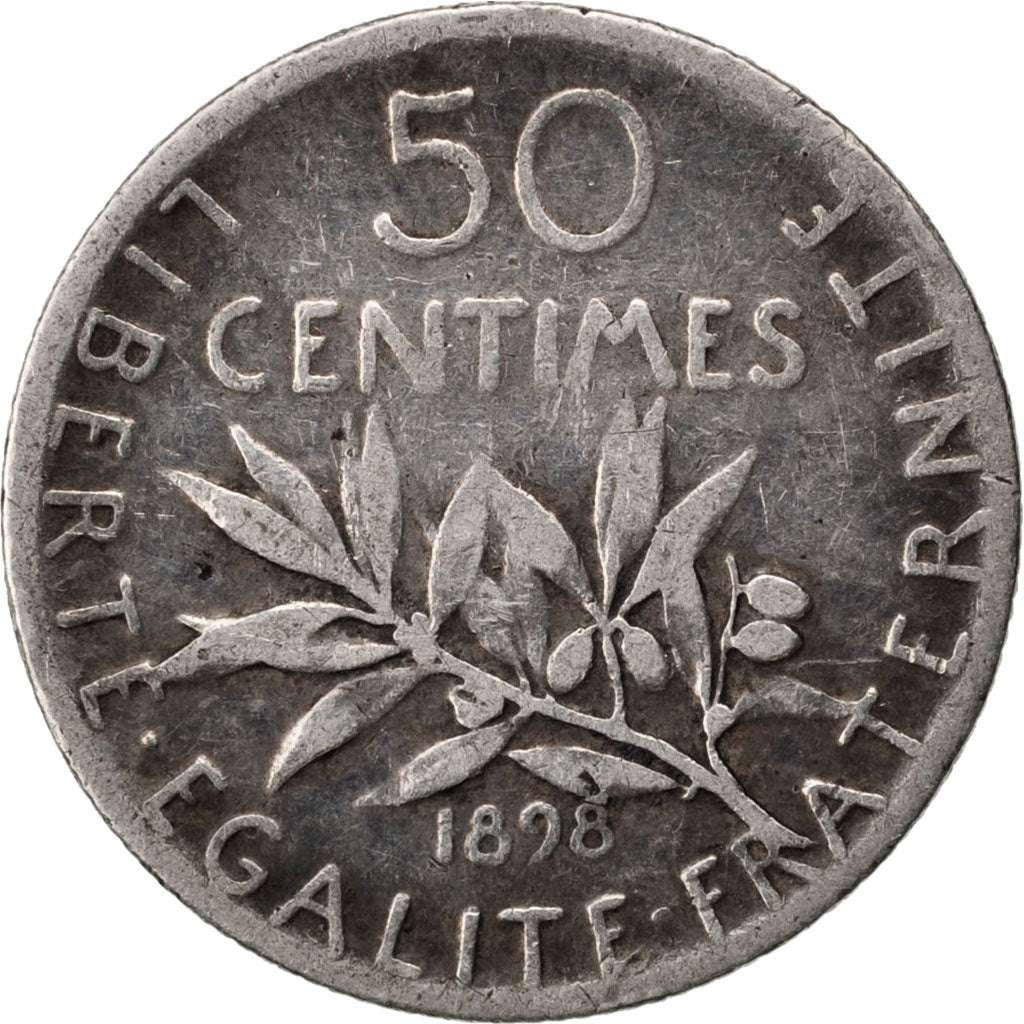 Münze, Frankreich, Semeuse, 50 Centimes, 1898, S, Silber, Gadoury:420