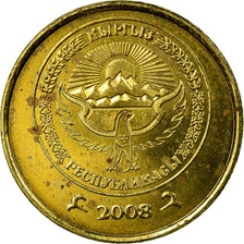 Coin, KYRGYZSTAN, Tiyin, 2008, Paris, VF(30-35), Aluminum-Bronze, KM:11